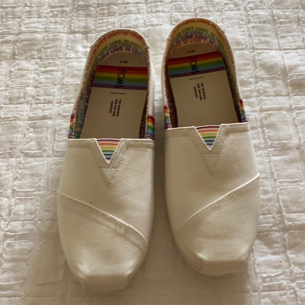 Size 11 pride Toms worn once (inside!)